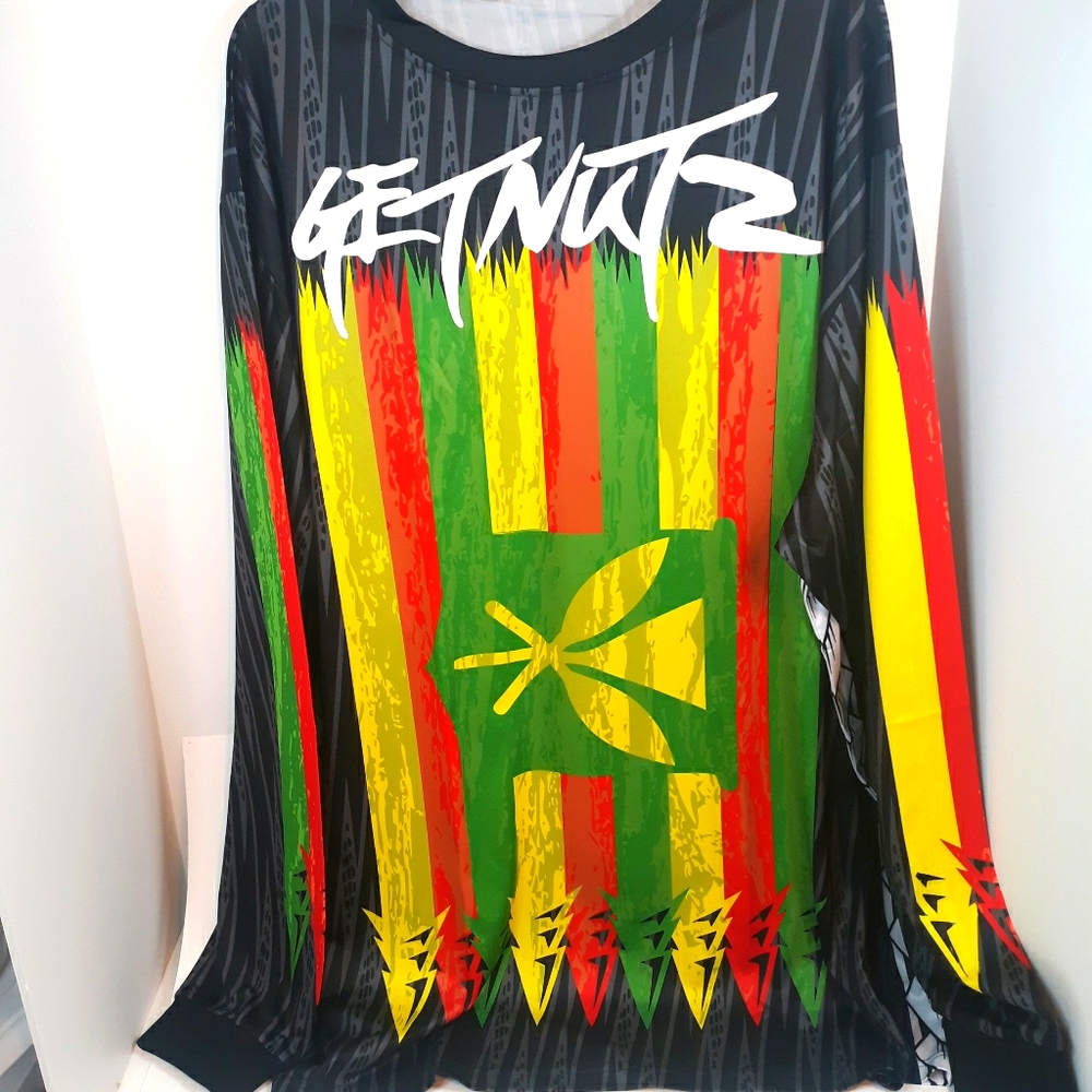 NWOT GETNUTZ HI LONGSLEEVE DRI-FIT SHIRT ALL OVER